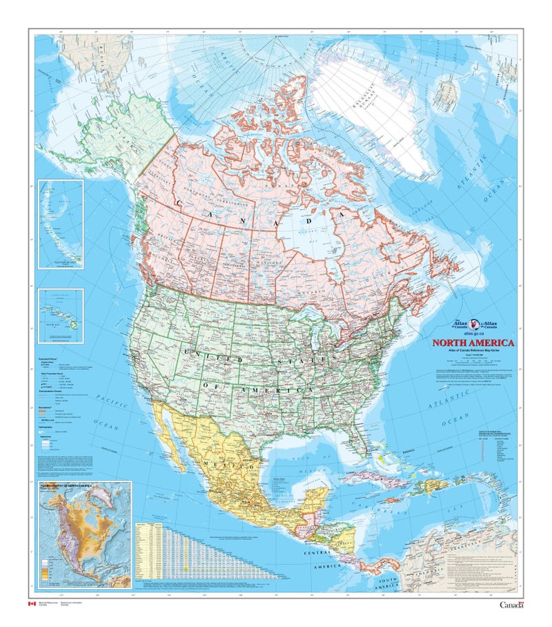 MapSherpa North America Wall Map - Atlas of Canada - 34" x 39" Paper - Image 1
